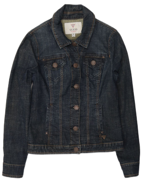 Jachetă de blugi pentru femei Guess UK 8, bumbac, albastru bleumarin
