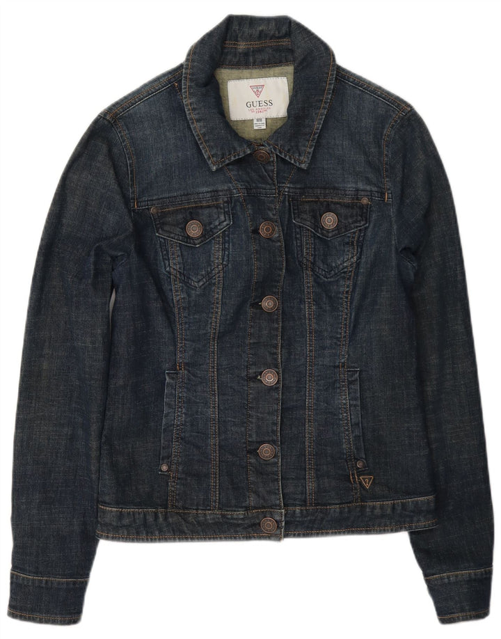 Jachetă de blugi pentru femei Guess UK 8, bumbac, albastru bleumarin