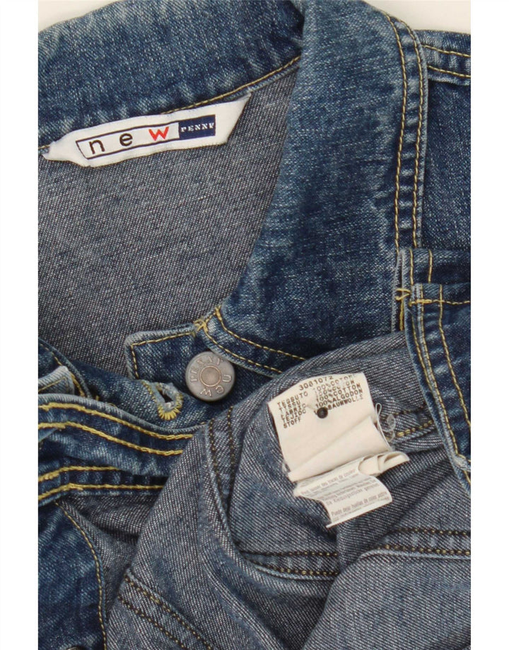 Jachetă de denim crop nouă pentru femei Penny UK 12, bumbac albastru mediu