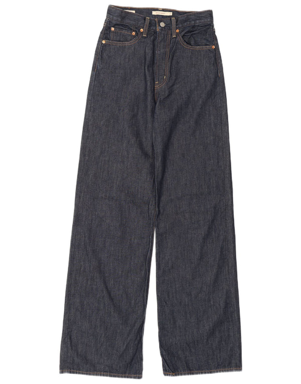 LEVI'S Blugi pentru femei Ribcage, cu talie înaltă, cu picioare largi, L27 L34, bumbac bleumarin