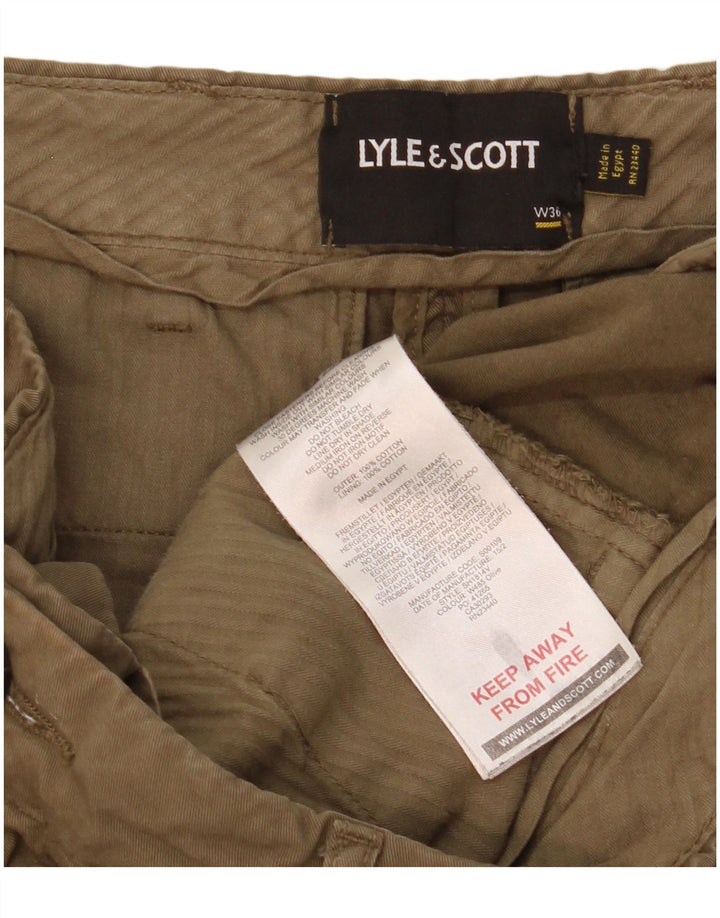 Pantaloni scurți chino Lyle & Scott pentru bărbați W36, bumbac kaki mare