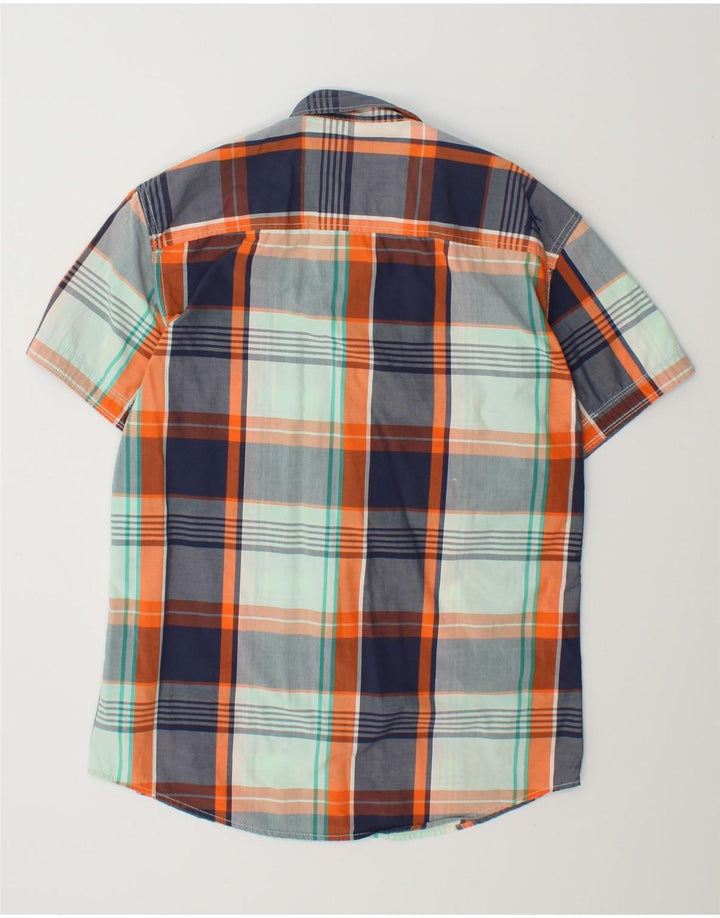 JACK & JONES Mens Short Sleeve Shirt Small Blue Check Cotton Vintage Jack & Jones and Second-Hand Jack & Jones from Messina Hembry 
