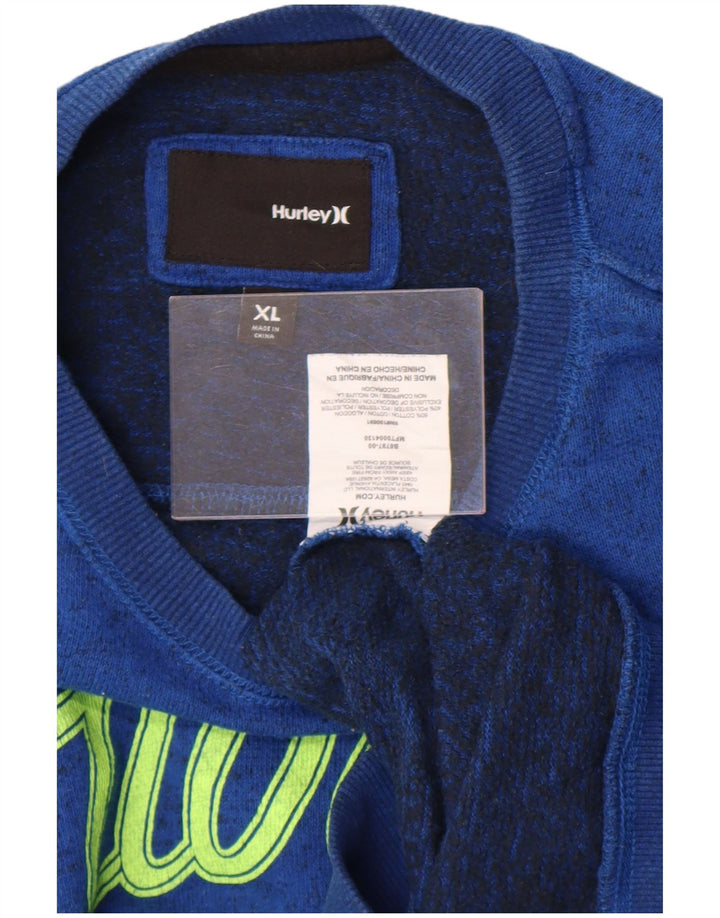 Hanorac grafic pentru bărbați Hurley Jumper XL, bumbac cu pete albastre