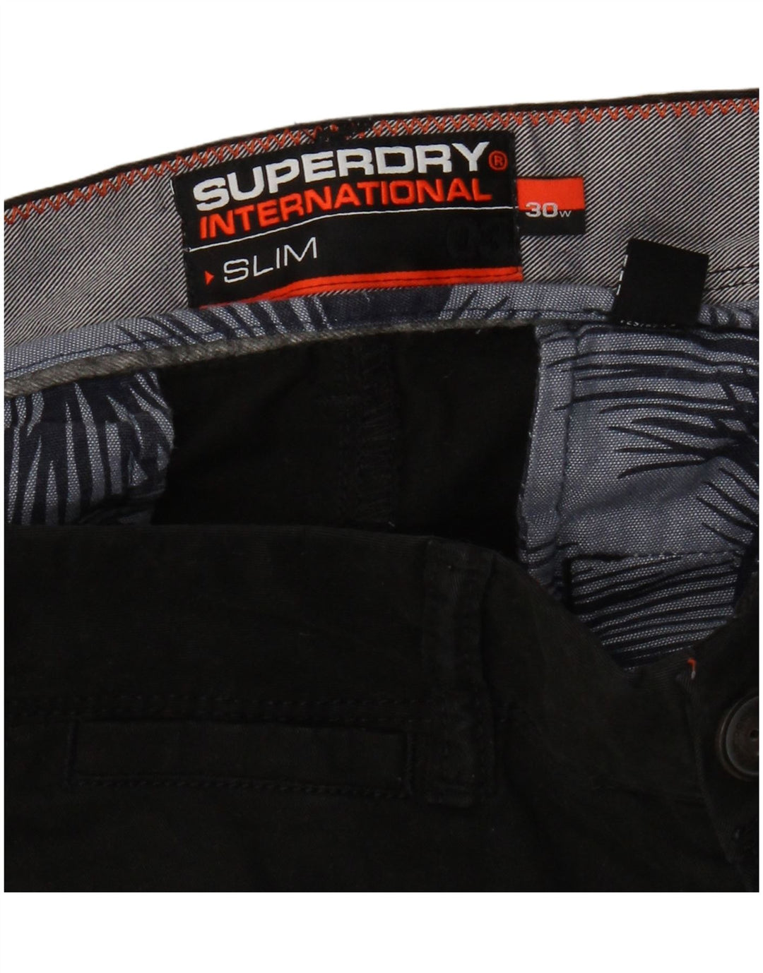 Pantaloni scurți Superdry Slim Chino W30 Bumbac mediu negru