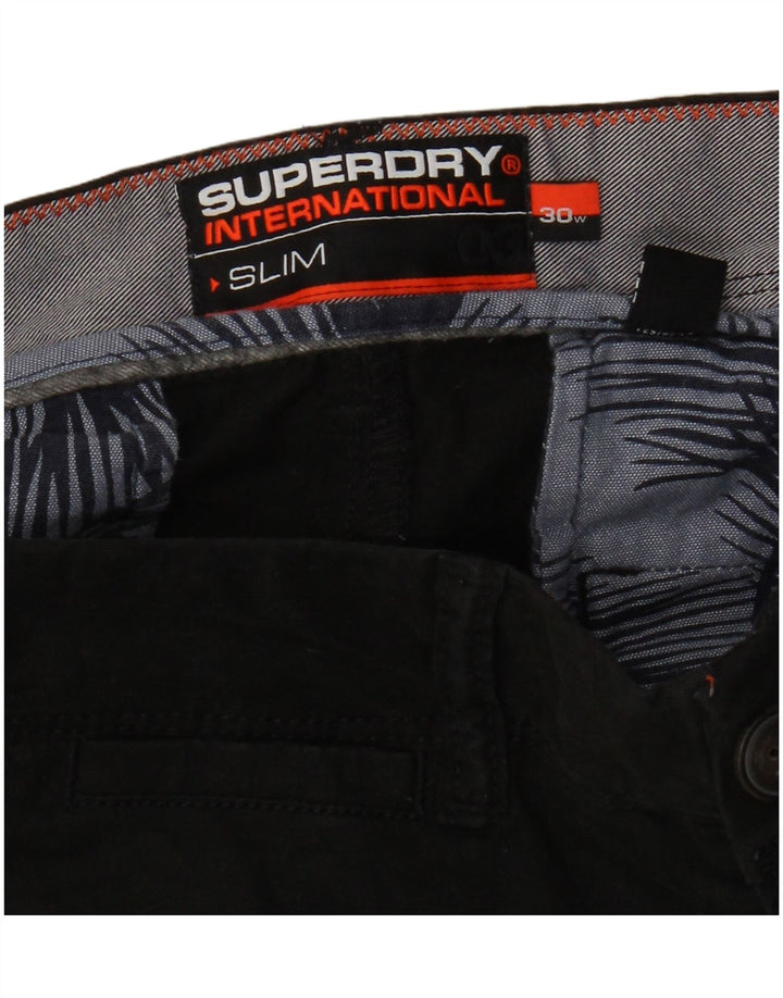 Pantaloni scurți Superdry Slim Chino W30 Bumbac mediu negru