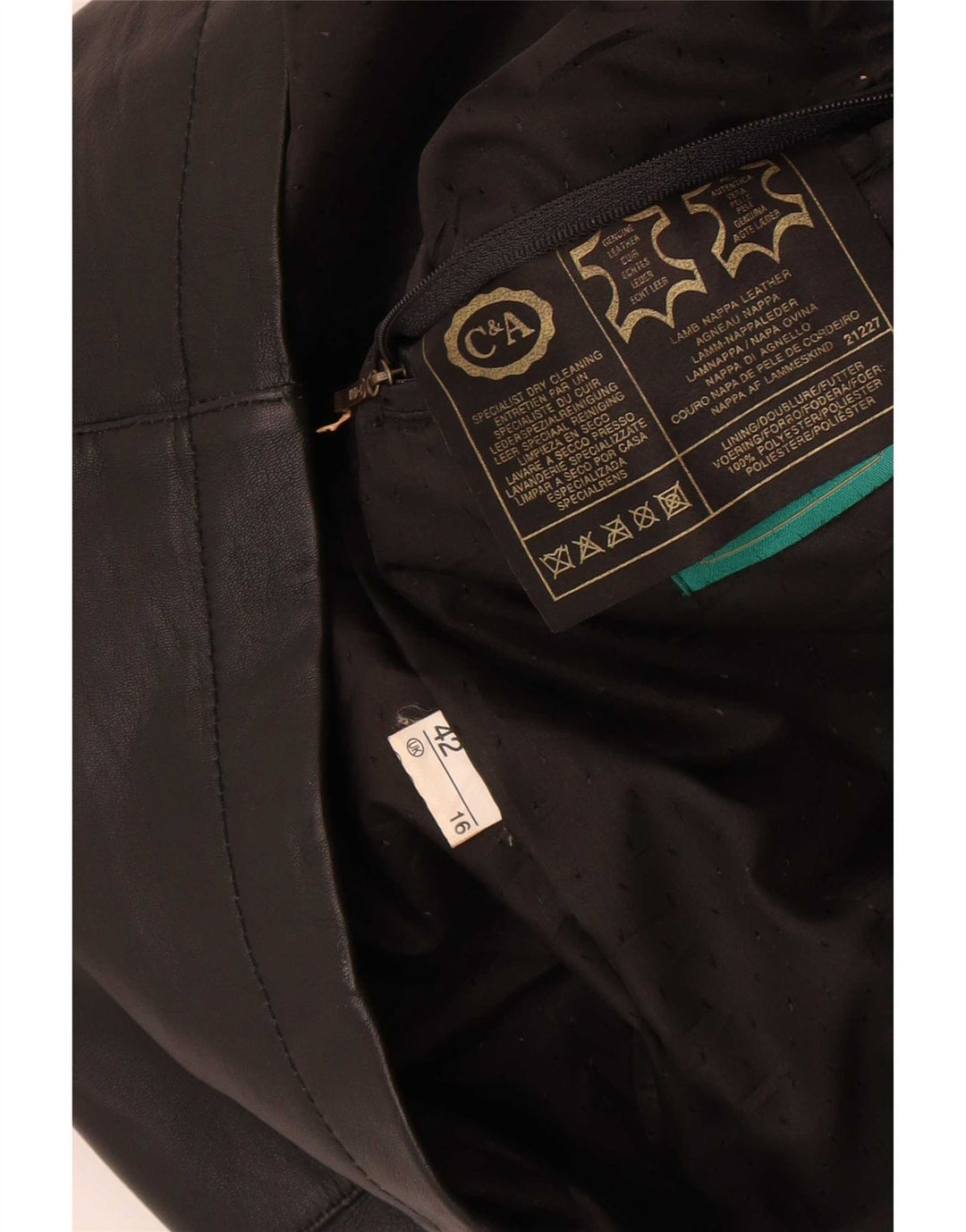 Palton din piele pentru femei C&A UK 16 mare negru