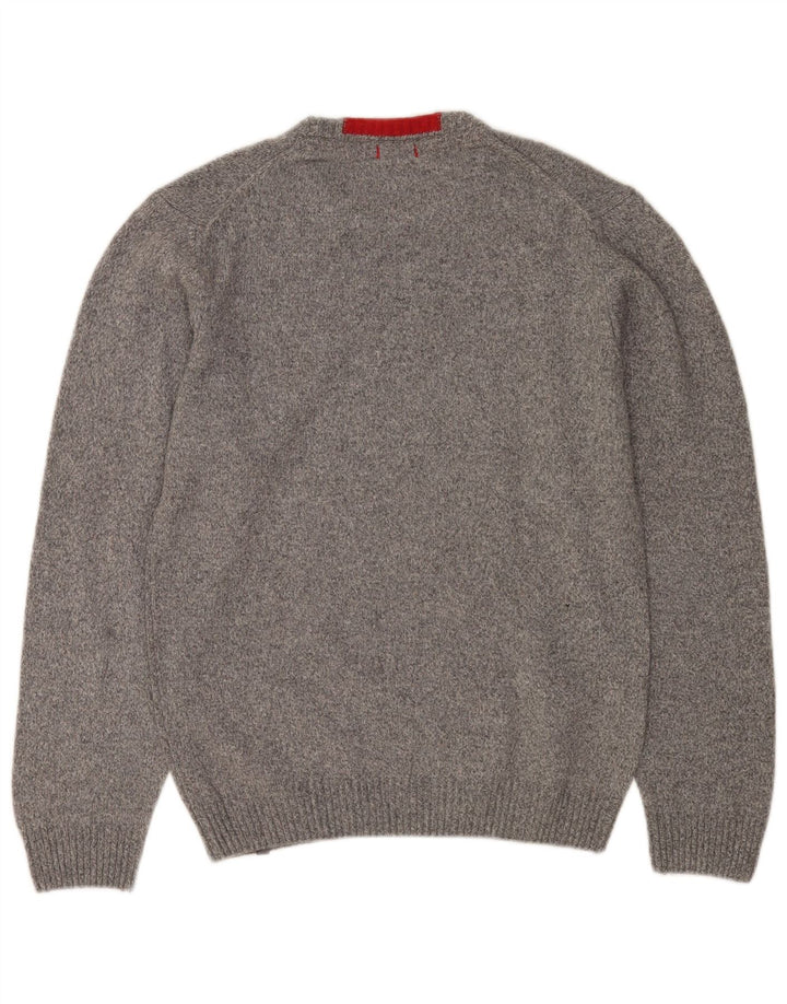 Pulover Slam pentru bărbați cu gât roșu, 2XL, lână gri pete