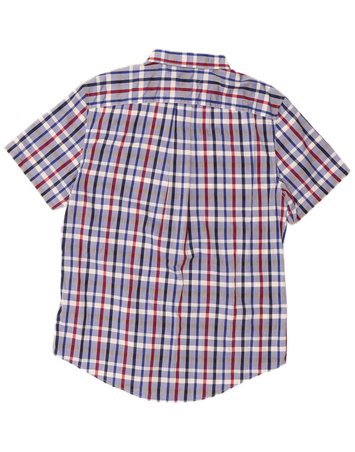 Cămașă cu mânecă scurtă Tommy Hilfiger pentru bărbați, bumbac cu carouri albastre mari