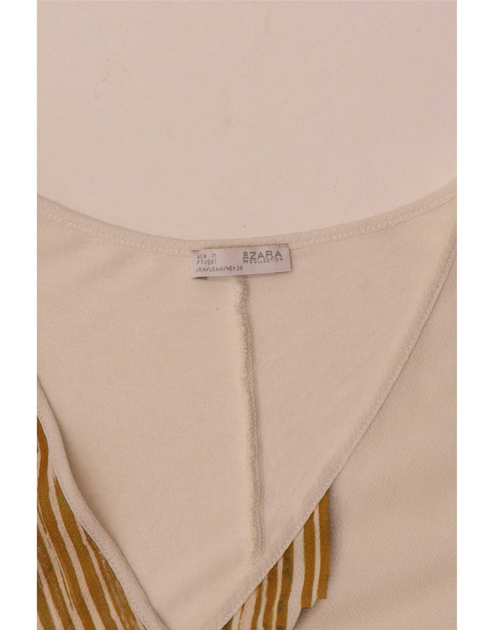 Bluză fără mâneci pentru femei Zara UK 14 Medium White Colorblock