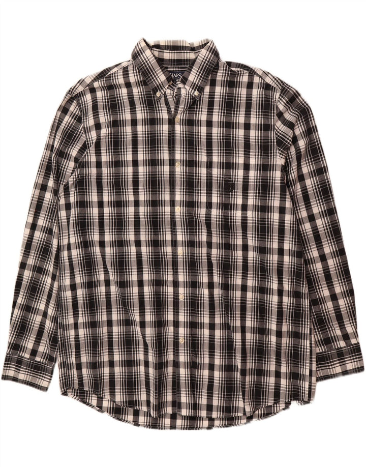 CHAPS Mens Shirt XL Black Check Cotton