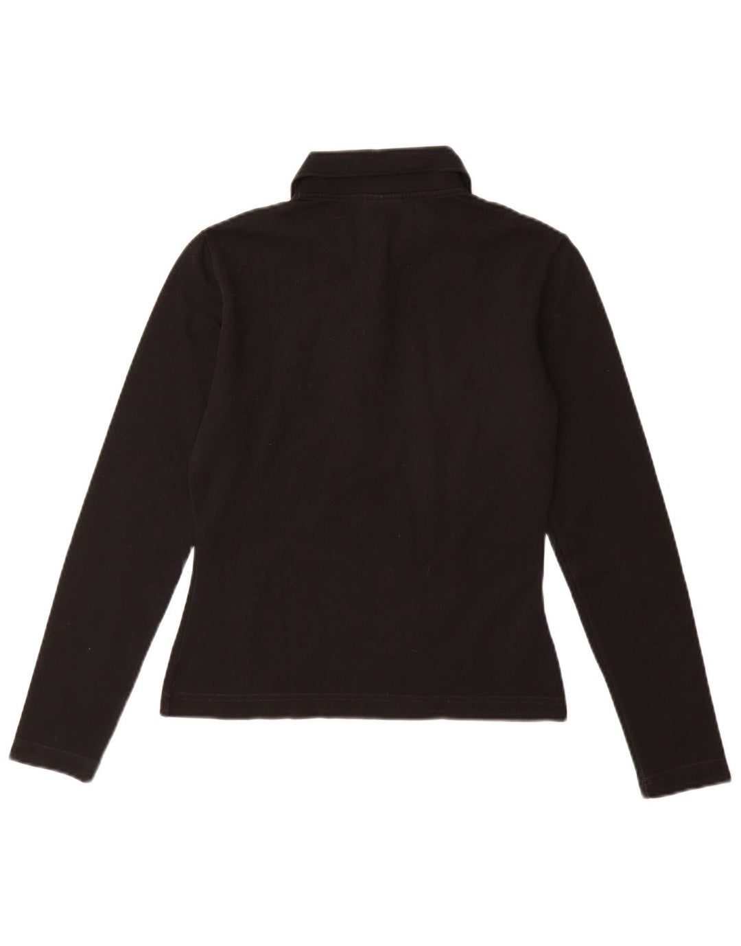Tricou polo pentru femei Lacoste cu mânecă lungă, mărimea 40, bumbac mediu negru