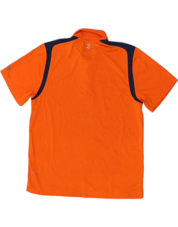 IZOD Mens Golf Polo Shirt Medium Orange Colourblock Polyester Vintage Izod and Second-Hand Izod from Messina Hembry 