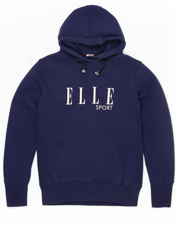 Pulover cu glugă cu grafic pentru femei Elle Sport UK 14 mare bumbac bleumarin