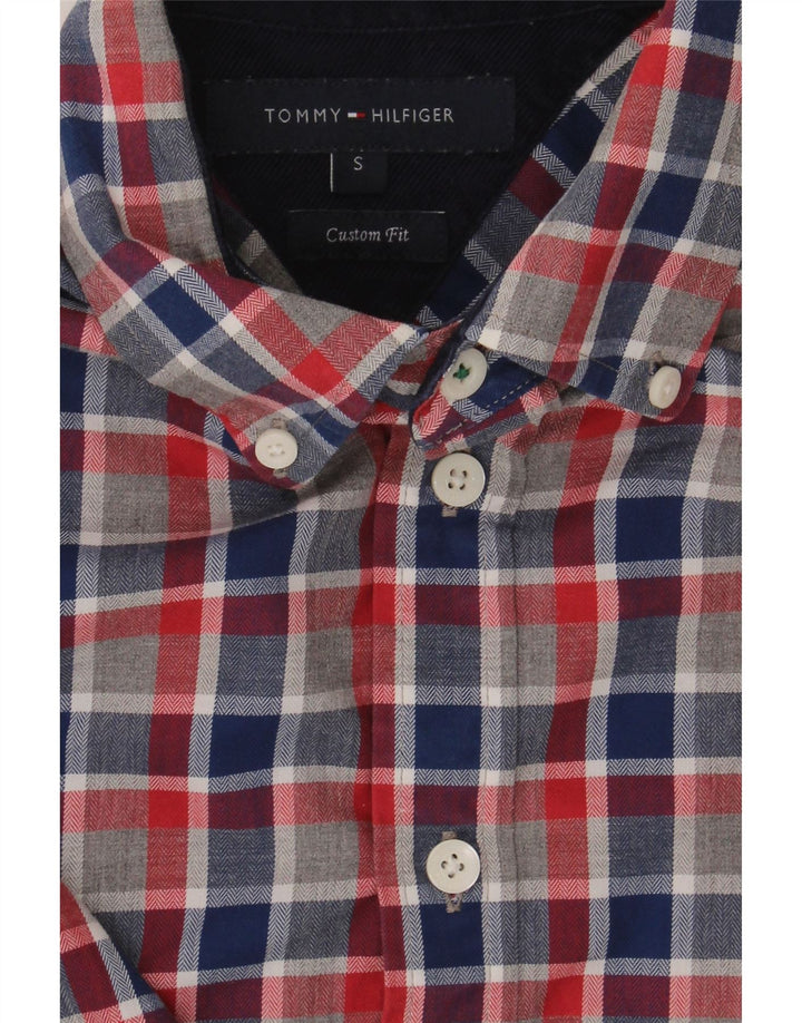 TOMMY HILFIGER Mens Custom Fit Flannel Shirt Small Multicoloured Check Vintage Tommy Hilfiger and Second-Hand Tommy Hilfiger from Messina Hembry 