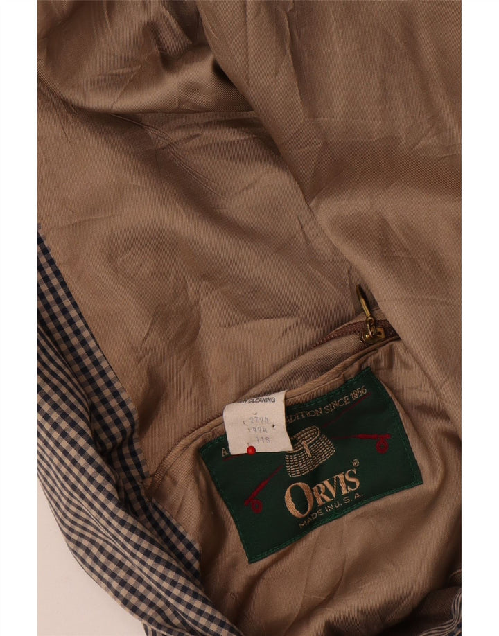 Jachetă pentru bărbați Orvis cu 3 nasturi, UK 42 XL, gri vichy