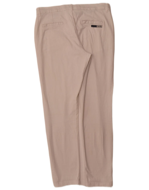SUPERDRY Pantaloni chino subțiri pentru femei UK 12 Medium L32 L29 Bumbac alb