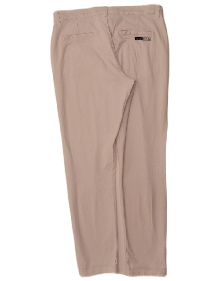 SUPERDRY Pantaloni chino subțiri pentru femei UK 12 Medium L32 L29 Bumbac alb