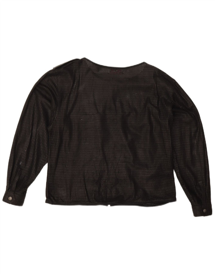 Top cardigan Byblos pentru femei Crop See Through UK 16 Large Black Geometric