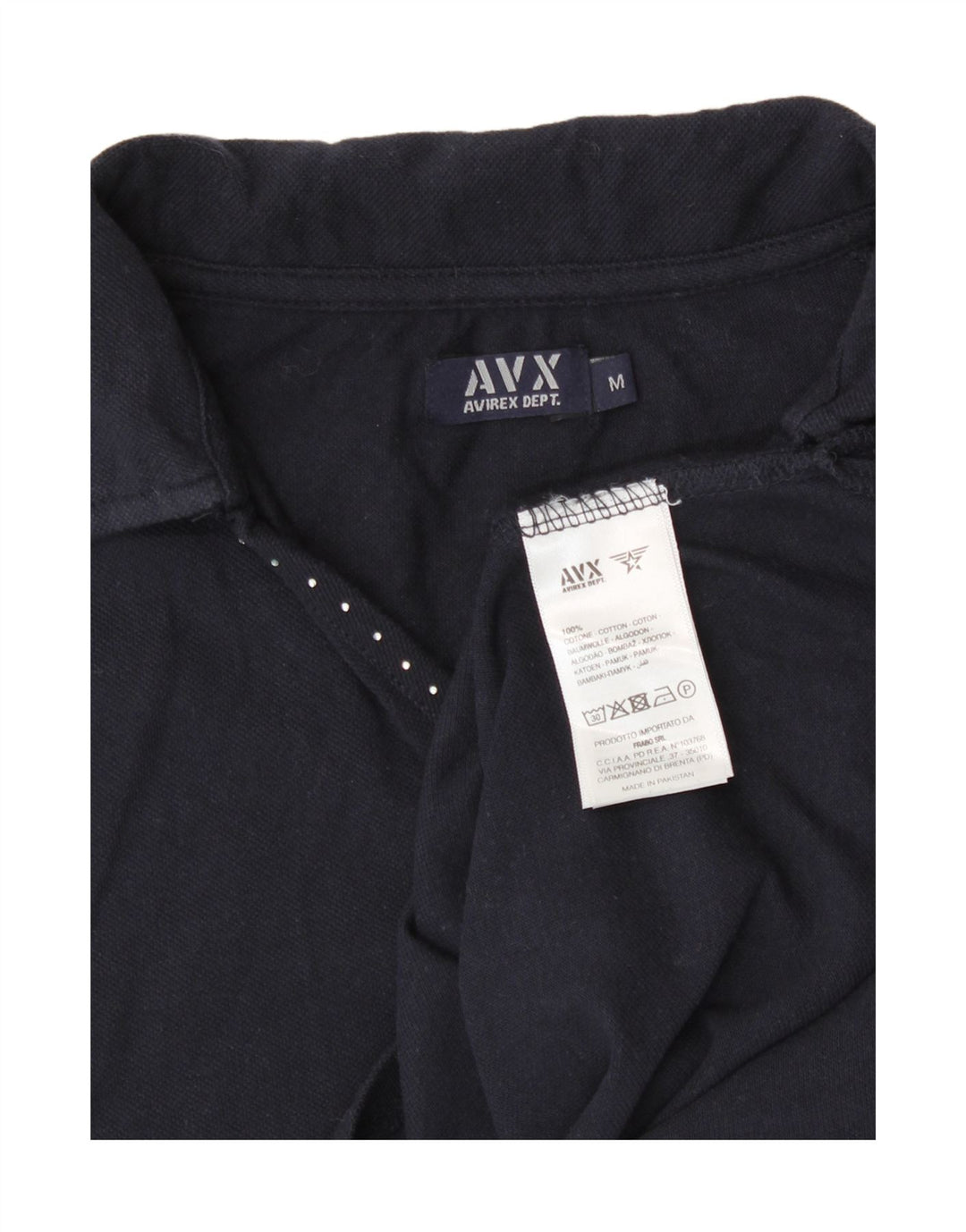 AVIREX Womens Polo Shirt UK 14 Medium Navy Blue Cotton