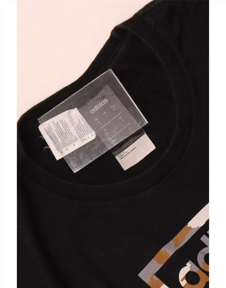 Tricou grafic Adidas pentru bărbați Top mediu negru bumbac