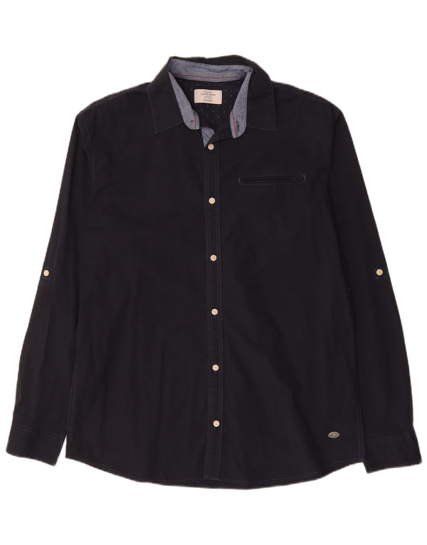 Cămașă Jack & Jones pentru bărbați XL, bumbac bleumarin