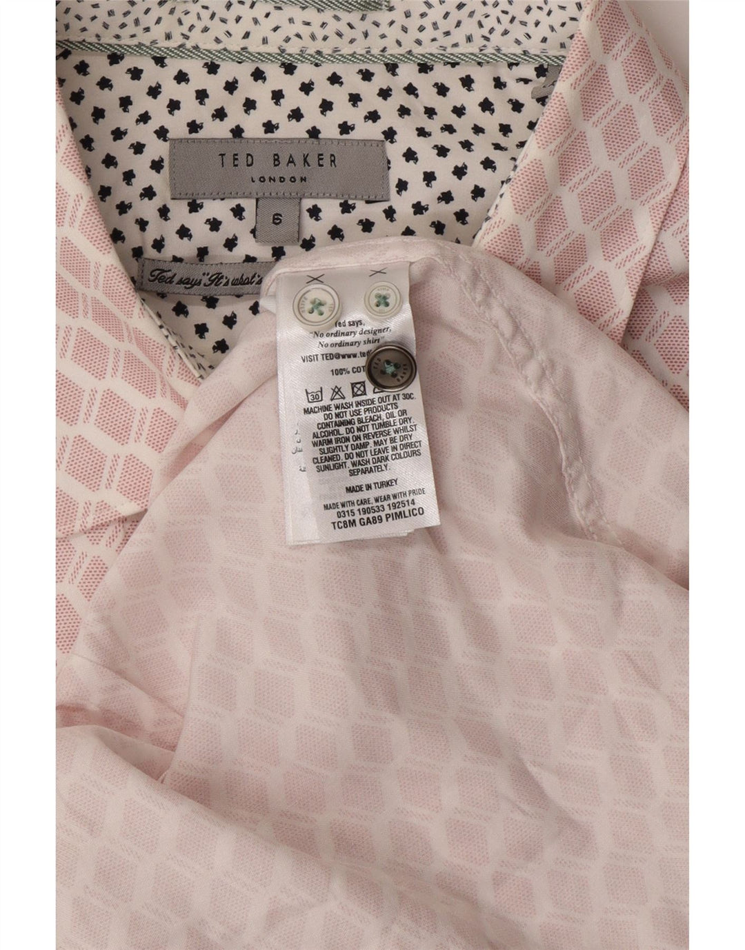 Cămașă pentru bărbați TED BAKER Mărimea 6 2XL Bumbac geometric roz