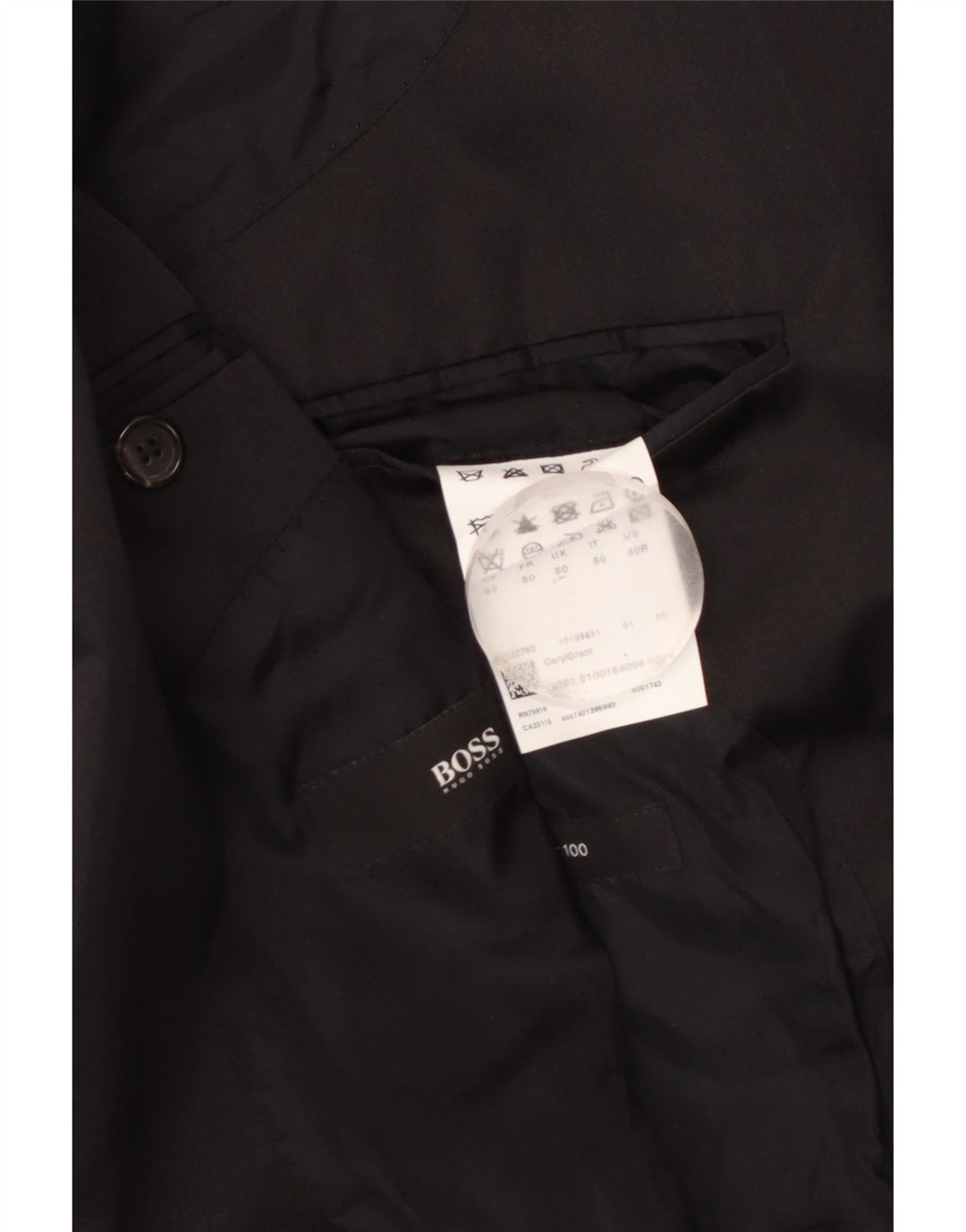 Blazer pentru bărbați Hugo Boss, cu 1 nasture, UK 50, lână virgină mare, neagră