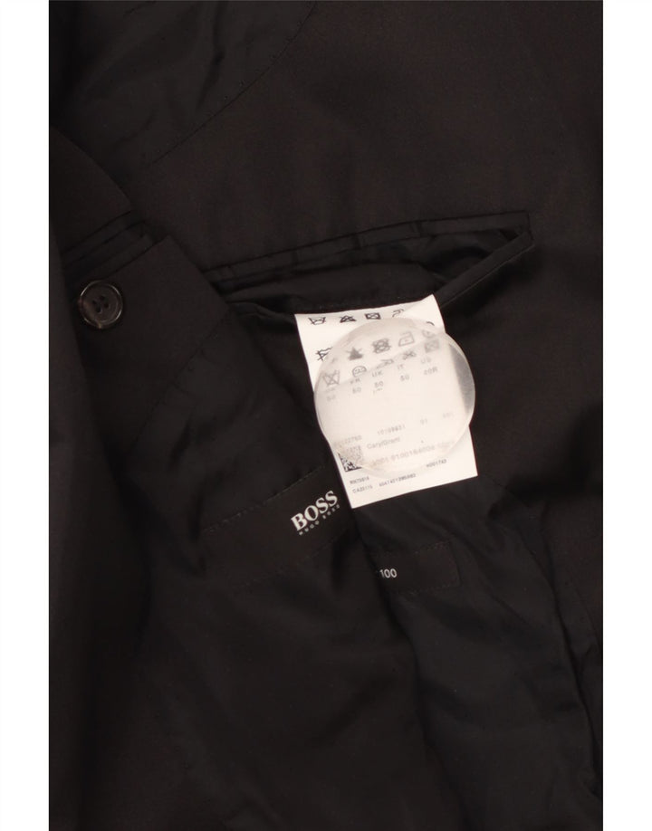 Blazer pentru bărbați Hugo Boss, cu 1 nasture, UK 50, lână virgină mare, neagră