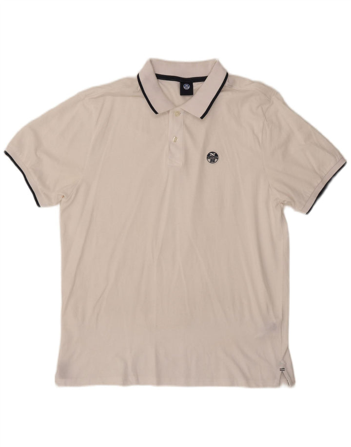 Tricou polo pentru bărbați North Sails, mare, alb, din bumbac
