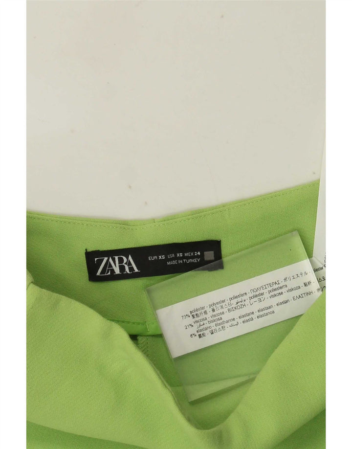 Fusta pentru femei Zara UK 4 XS Poliester verde