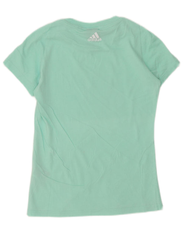 Tricou grafic Adidas pentru femei Top UK 4/6 XS Turcoaz Bumbac