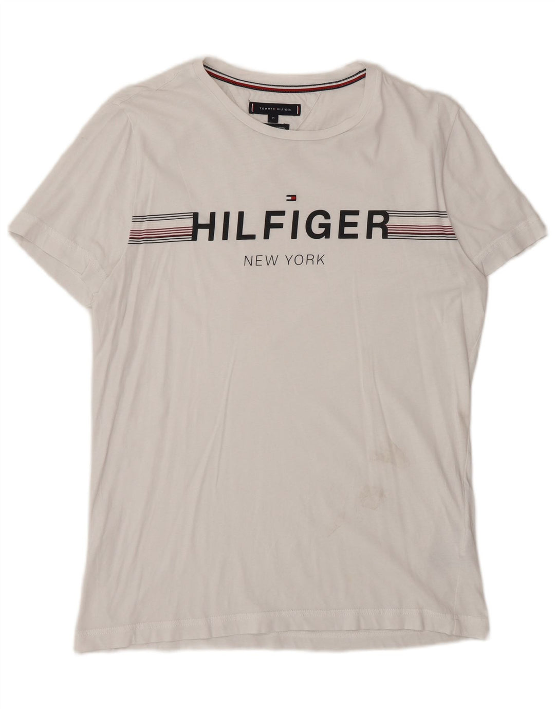 Tricou grafic Tommy Hilfiger pentru bărbați Top mediu din bumbac alb