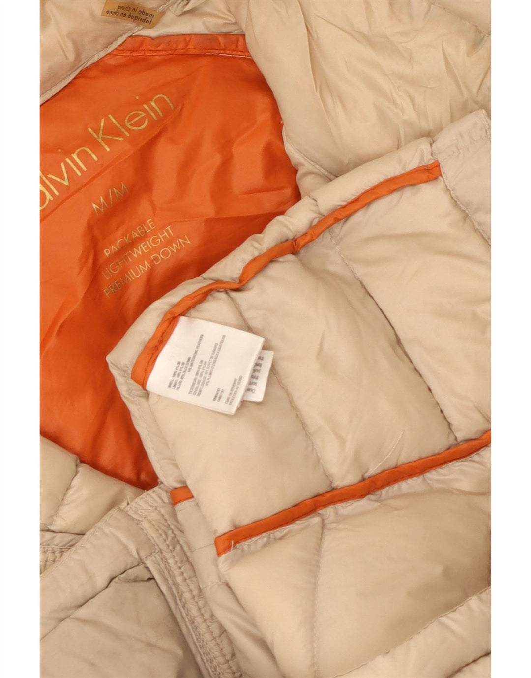 Jachetă căptușită pentru femei Calvin Klein UK 14 Medium Bej Nylon