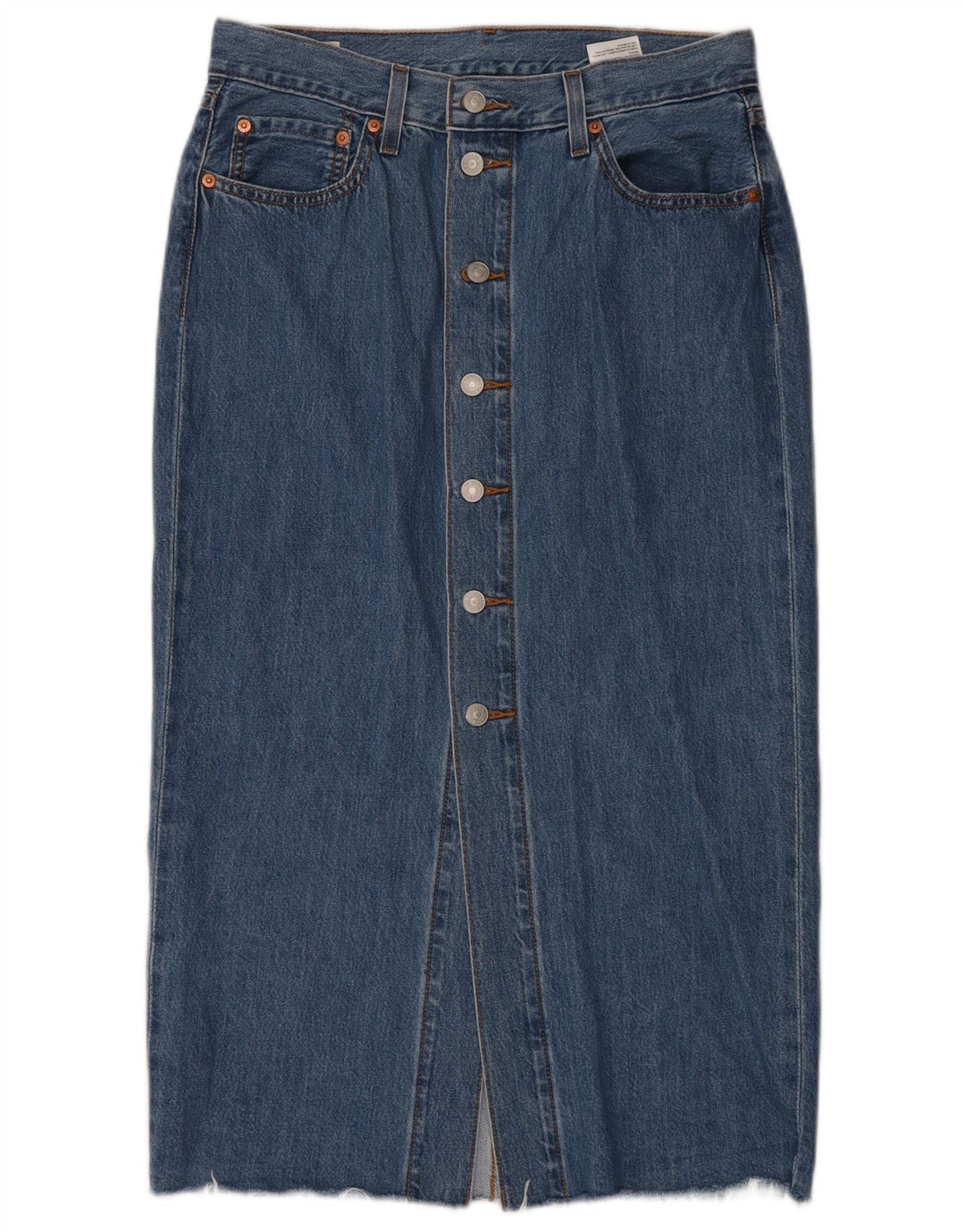 Fusta de blugi pentru femei Levi's W29, bumbac albastru mediu