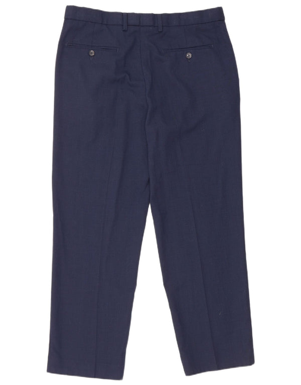 Marks & Spencer Pantaloni drepți pentru bărbați L34 L29 Lână bleumarin
