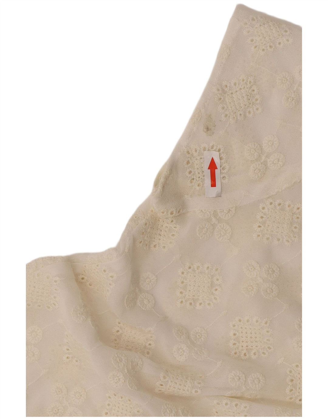 Zara Womens See Through Top UK 10 Small Off White Floral Poliester