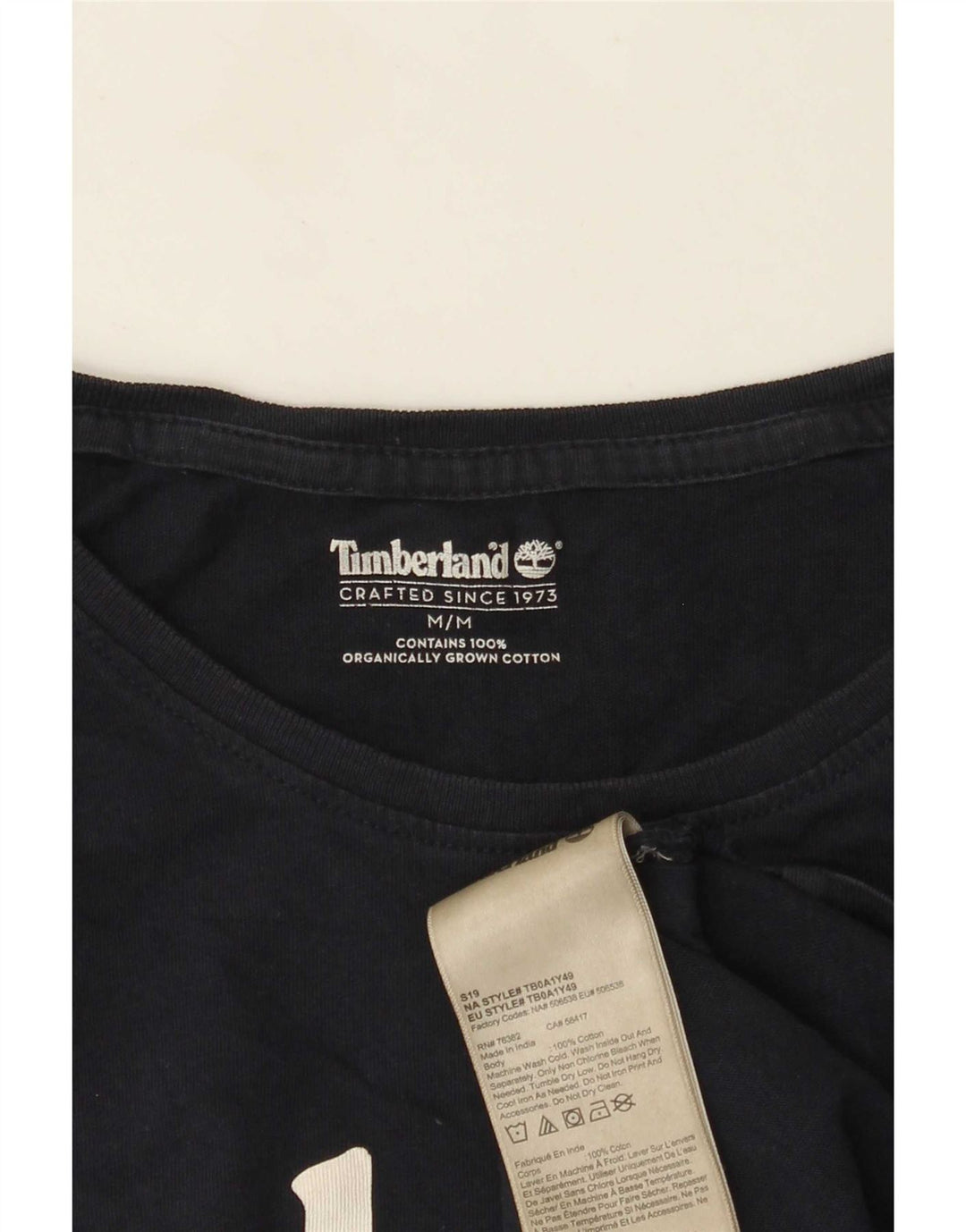 Tricou grafic Timberland pentru bărbați Top mediu din bumbac bleumarin