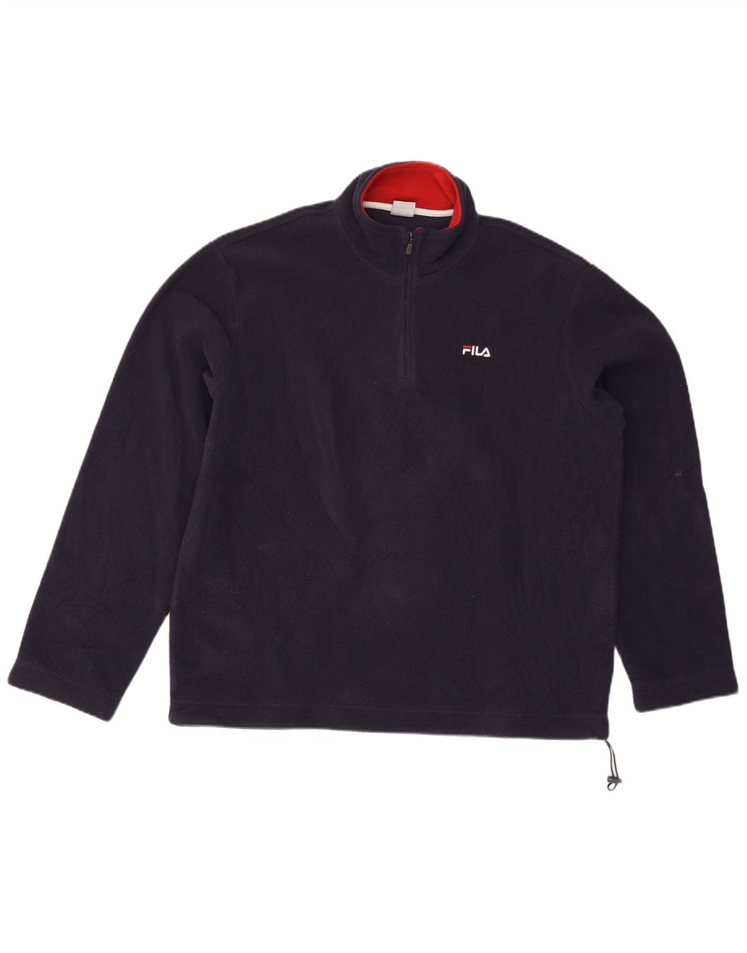 Pulover Fila pentru bărbați, cu fermoar și gât, XL, poliester bleumarin