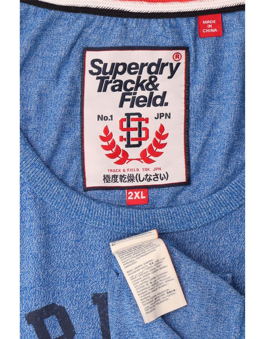 SUPERDRY Vest cu grafică pentru bărbați, 2XL, bumbac, albastru