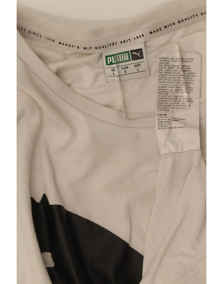 Tricou grafic Puma pentru bărbați Top mare din bumbac alb