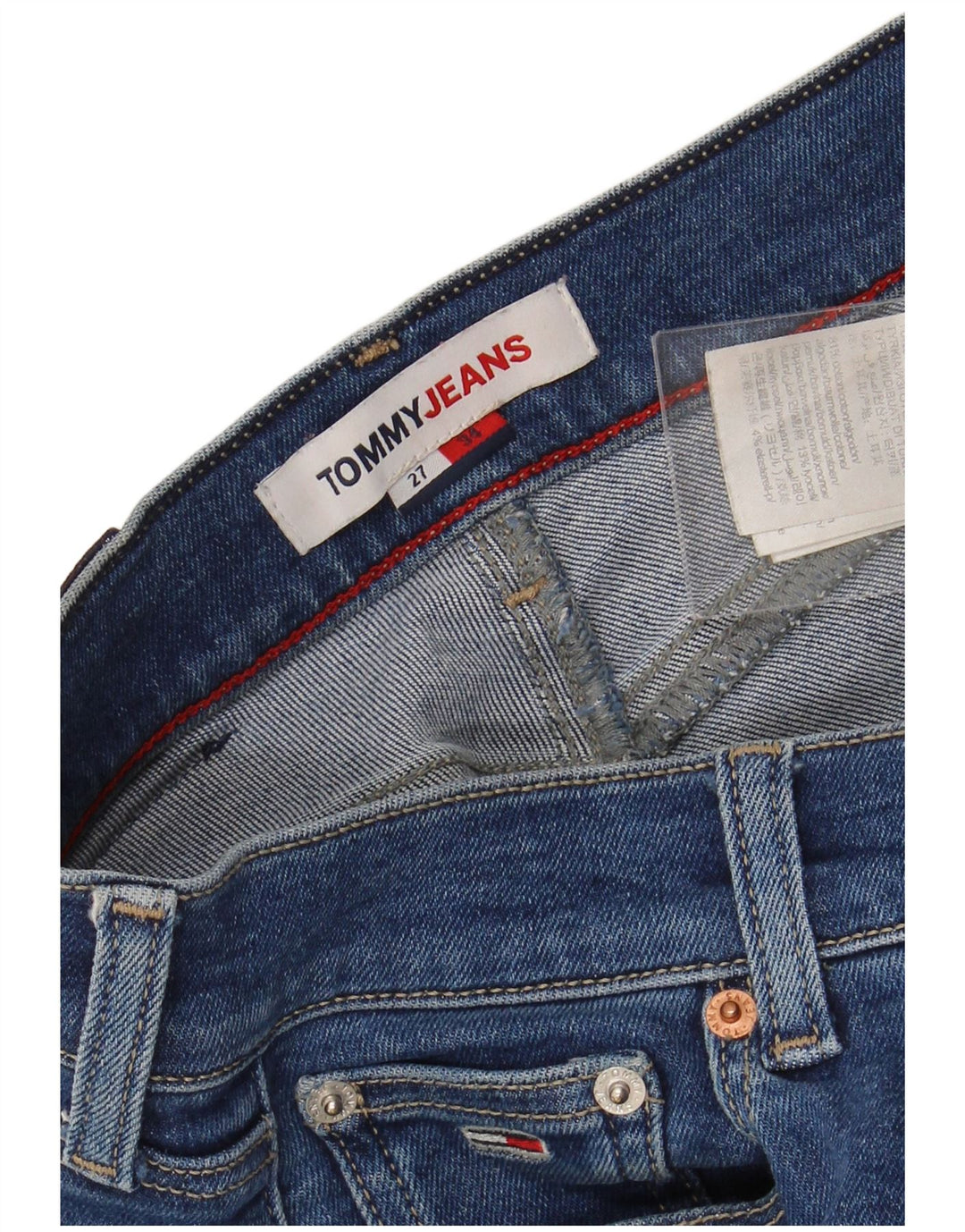 Blugi skinny pentru femei TOMMY HILFIGER L27 L34 Bumbac albastru