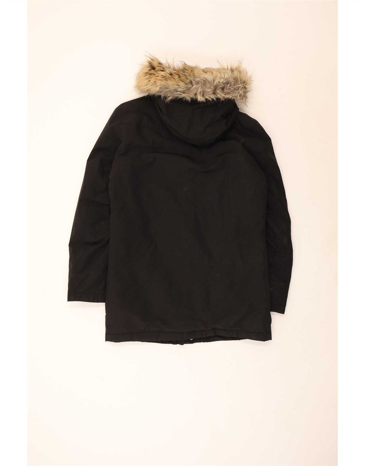Woolrich Mens Penn-Rich Hooded Parka Jacket UK 38 Medium Black Poliester