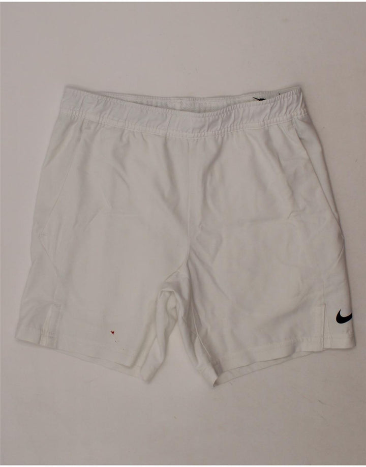 NIKE Boys Dri Fit Sport Shorts 8-9 Years Small White Polyester Vintage Nike and Second-Hand Nike from Messina Hembry 