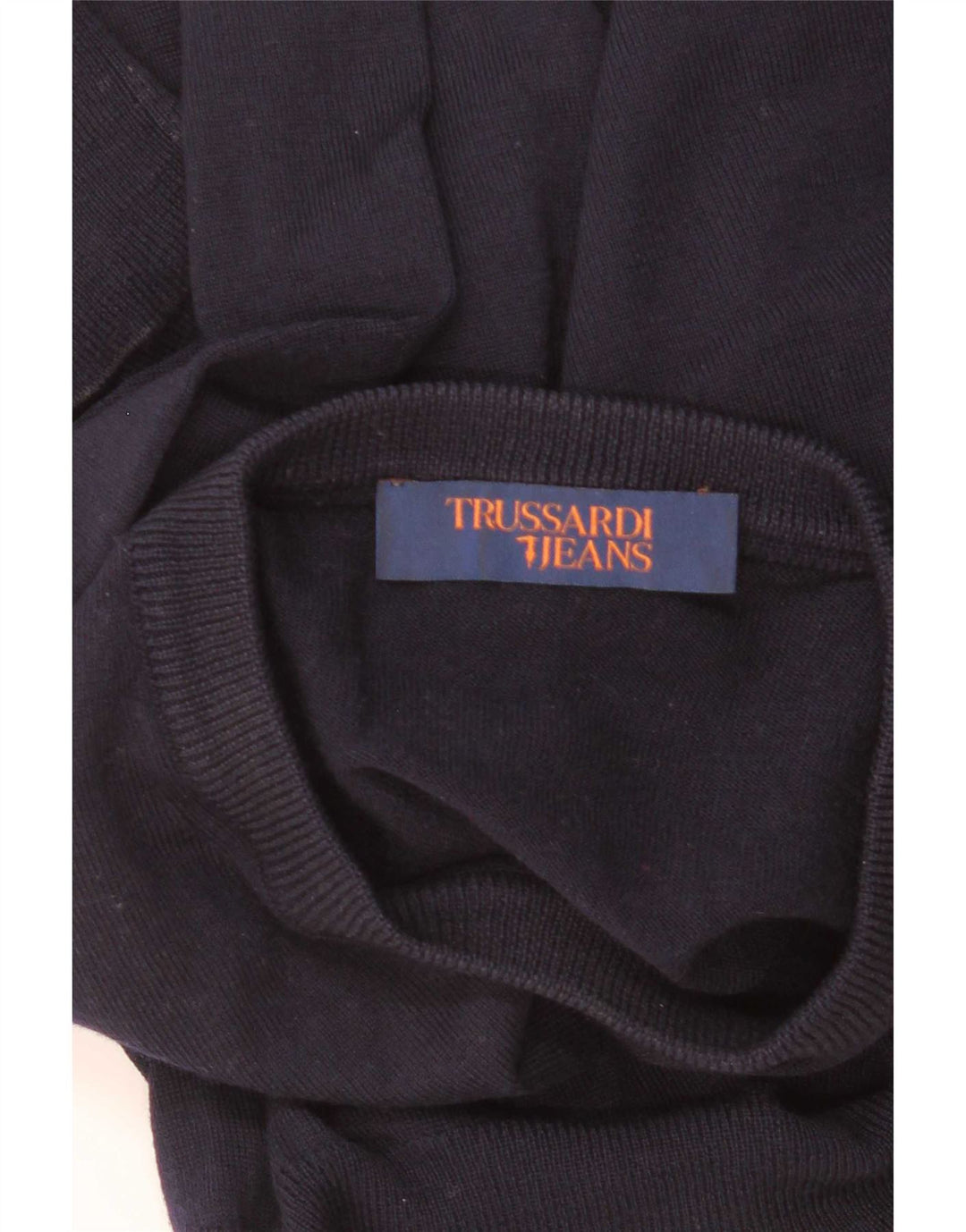Pulover Trussardi pentru bărbați cu gât crew, bleumarin mic