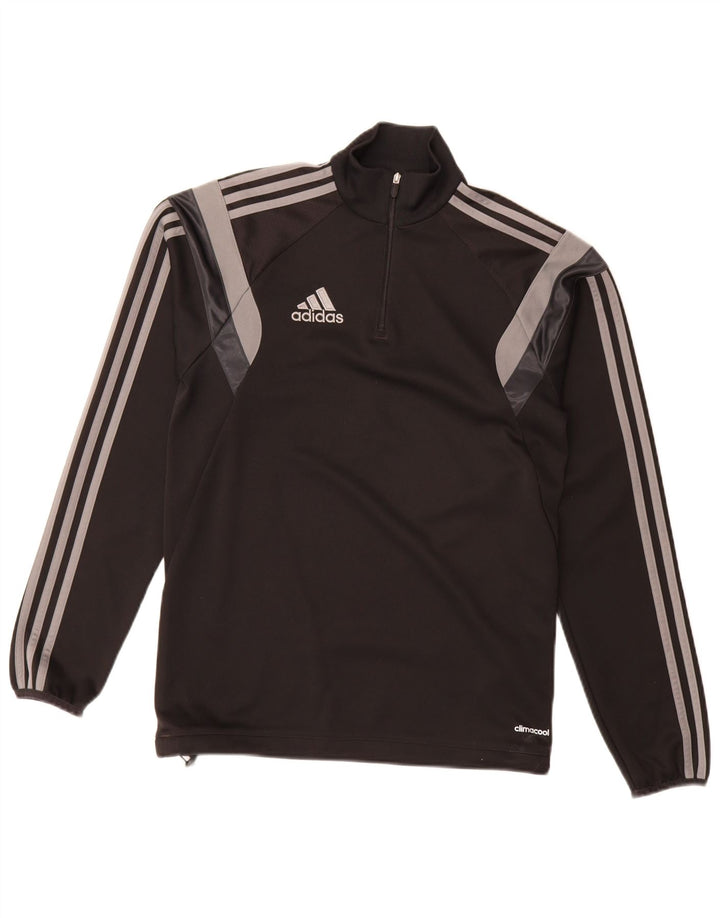 Top de trening Adidas Climacool Zip Neck Pullover XS Negru Colorblock