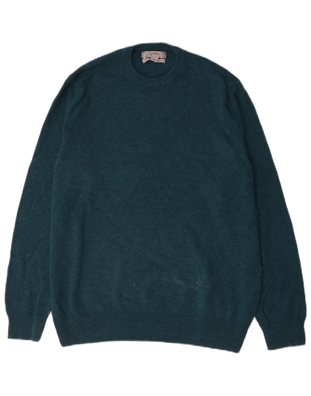 Pulover Marks & Spencer pentru bărbați, cu gât roșu, XL, lână de miel verde