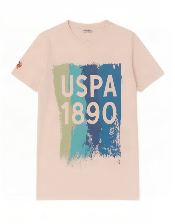 U.S. Polo Assn. Tricou Grafic Baieti Top 14-15 Ani Bumbac Alb