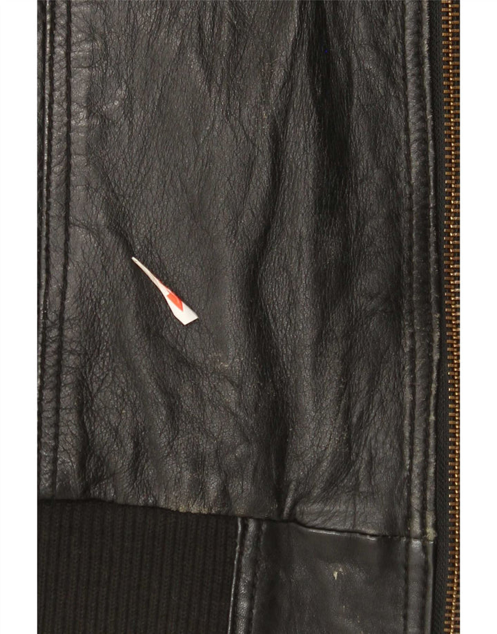 Jachetă militară din piele pentru bărbați Bench UK 38 Medium Black