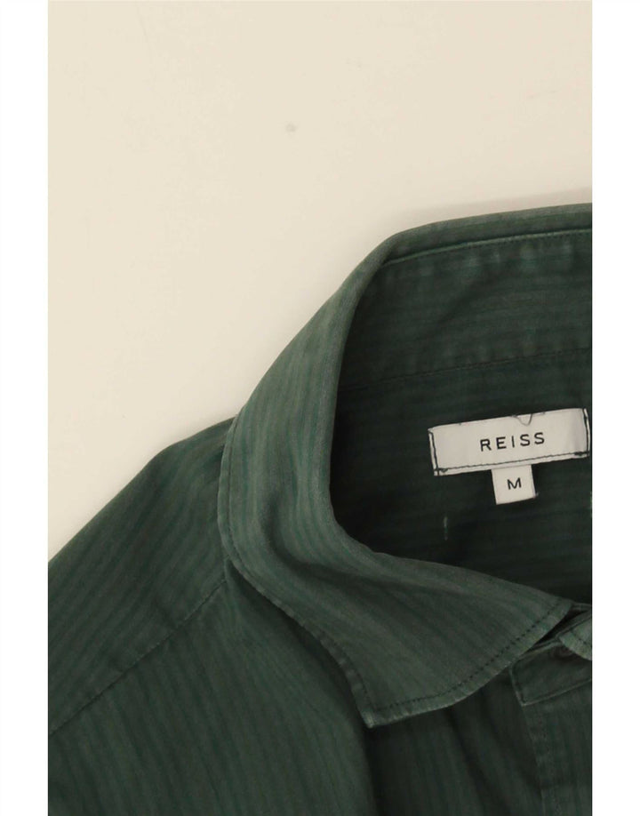 Cămașă Reiss pentru bărbați, verde mediu, cu dungi