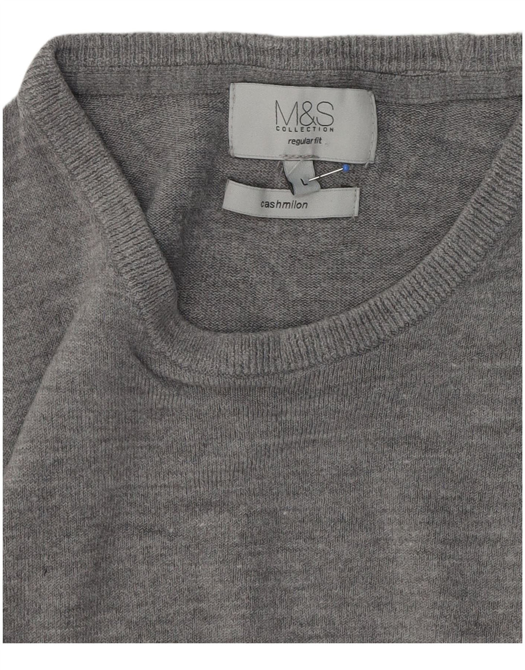 Pulover Marks & Spencer pentru bărbați, cu formă regulată, cu gâtul turn, mare, gri